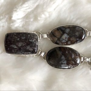 Silver necklace authentic stone brand new 20 inches very unique